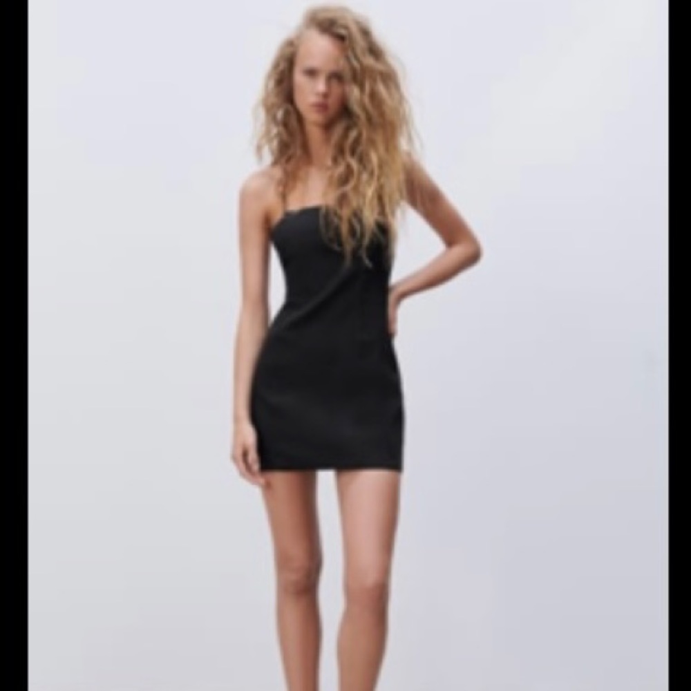 Linen Blend Short Dress - Zara